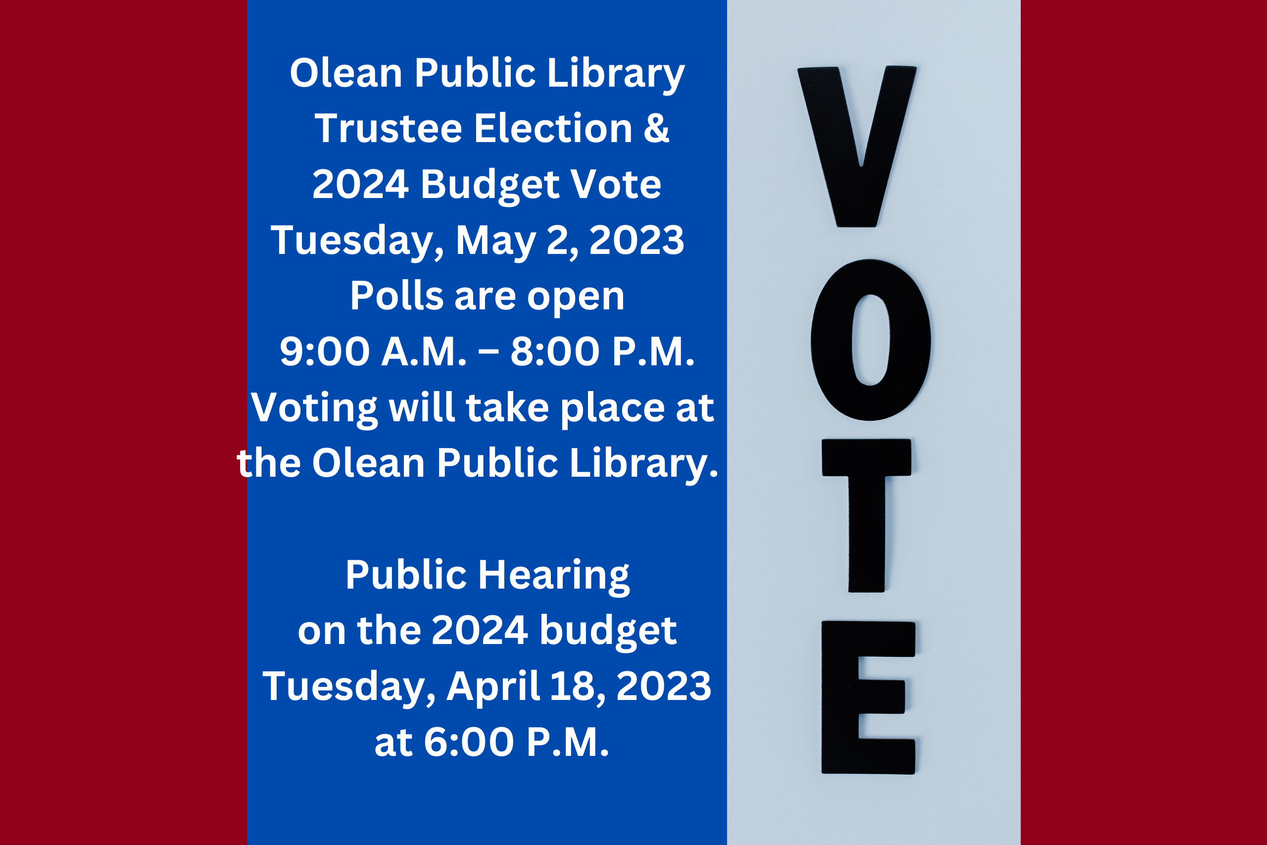 OPL Trustee Election & 2024 Budget Vote